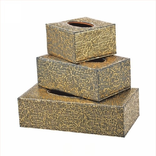 Cutie de șervețele din piele – lucrată manual, cu tavă interioară demontabilă, model FJ-0741, posibilitate logo personalizat, potrivită pentru camere de oaspeți și birouri