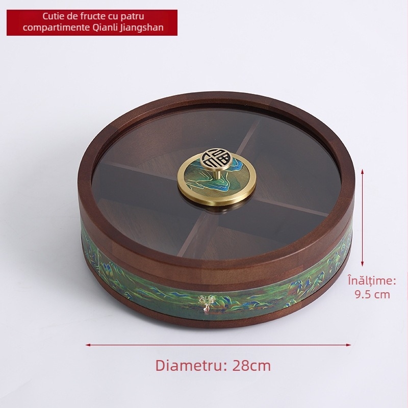 Cutie de șervețele din lemn cu spațiu pentru telecomandă — Stil Chinezesc Nou, Multifuncțional, Model 10029, pentru living și baie