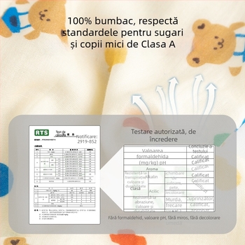 Sac de dormit pentru bebeluți, din bumbac 100%, țesătură și căptușeală din bumbac, subțire, pentru vară și primăvară, cu model desen animat, potrivit pentru 1–3 ani