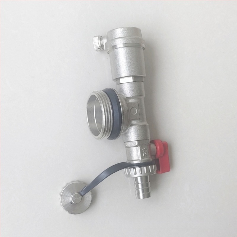 Distribuitor pentru încălzire prin podea, corp din cupru, conexiune filetata, robinet de aerisire automat, finisaj electroplacat, interval de funcționare 1-100°C