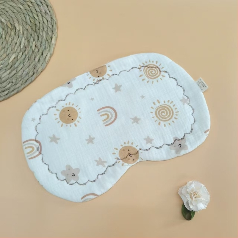 Pernă pentru bebeluși nou-născuți, imprimeu dublu pe nor, umplutură din bumbac, stil desen animat, siguranță clasa A, potrivit pentru 0–12 luni