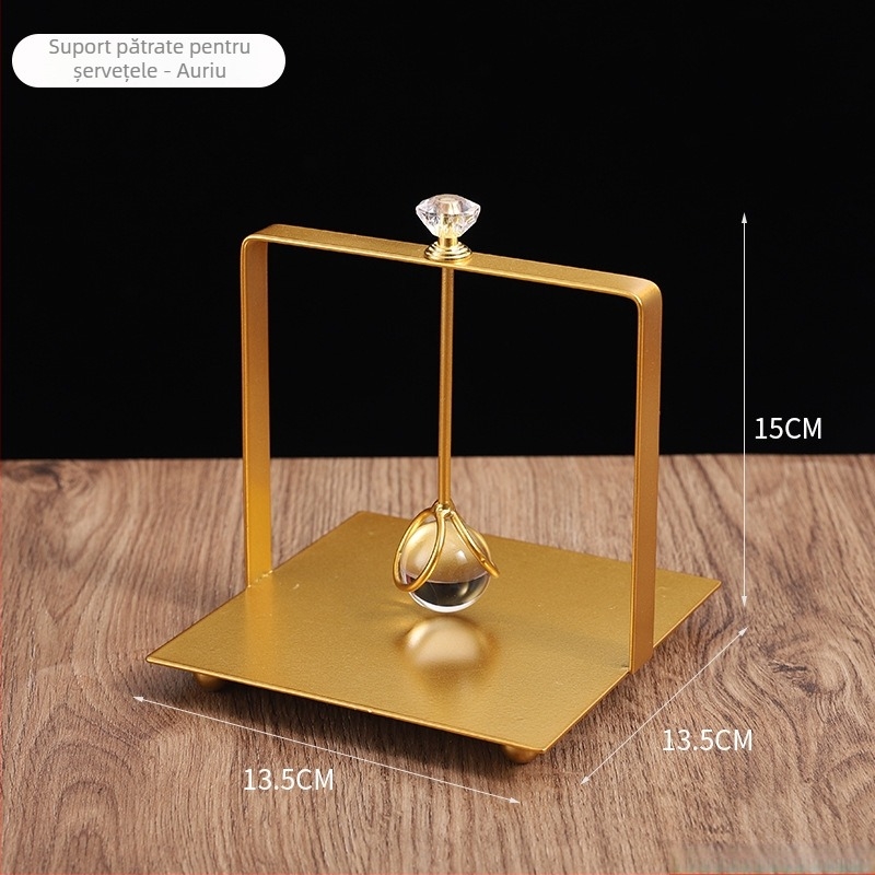 Suport pentru șervețele – design pătrat creativ, stil lux ușor, model 4231A, personalizabil, multifuncțional