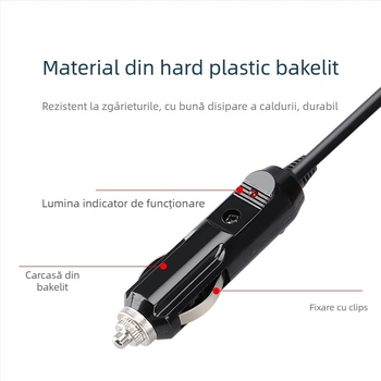 Youliang Cablu extensor pentru brichetă 12-24V, adaptor cu clemă crocodil, model DZ, ieșire 5V boost