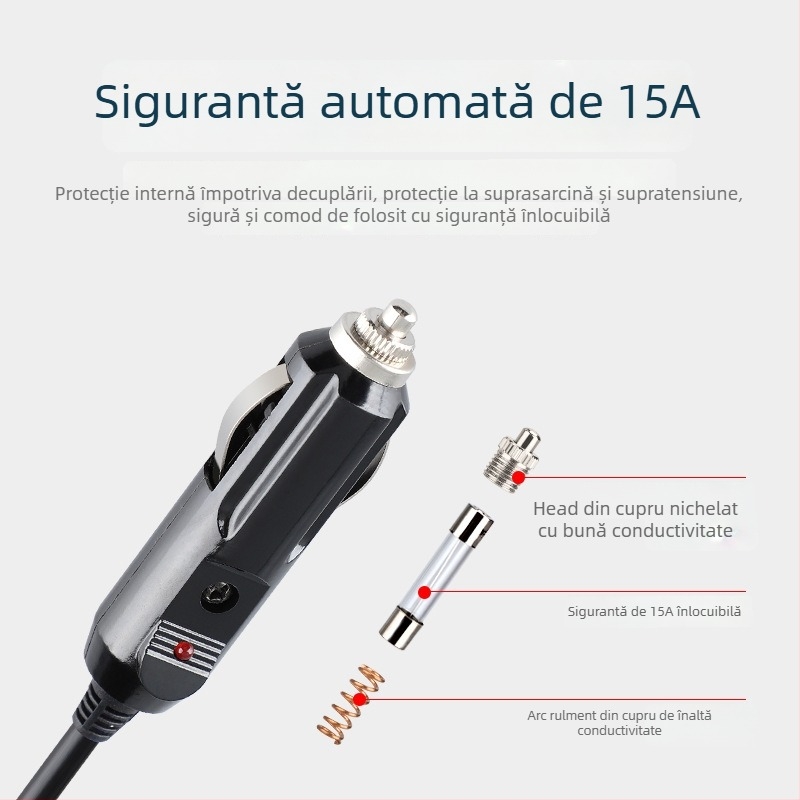 Youliang Cablu extensor pentru brichetă 12-24V, adaptor cu clemă crocodil, model DZ, ieșire 5V boost