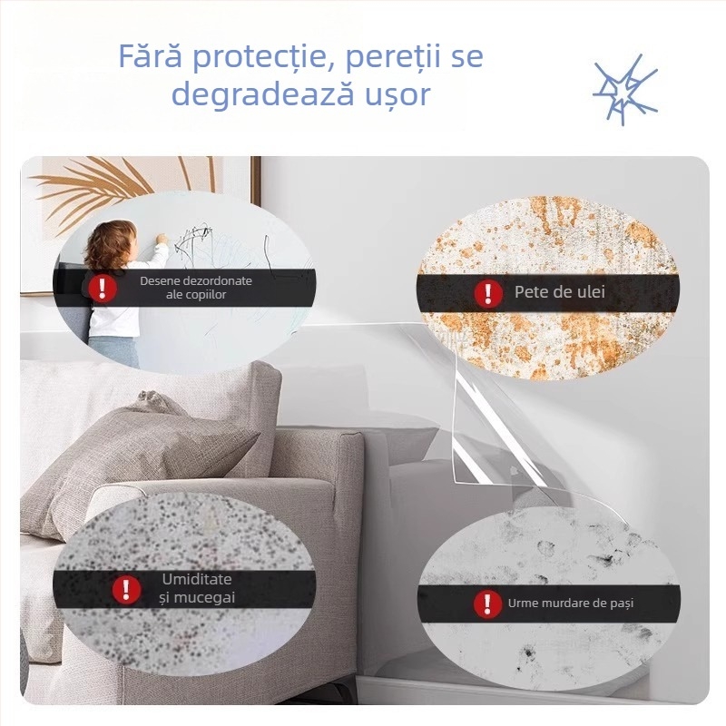 Pengyi PVC antistatice transparente film de protecție pentru pereți, autocolant de perete plat, stil modern minimalist