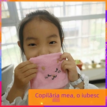 Prosop pentru bebeluți și copii din fibră de bambus, cu design de pisicuță desene animate; broderie și jacquard; greutate 50-80 g