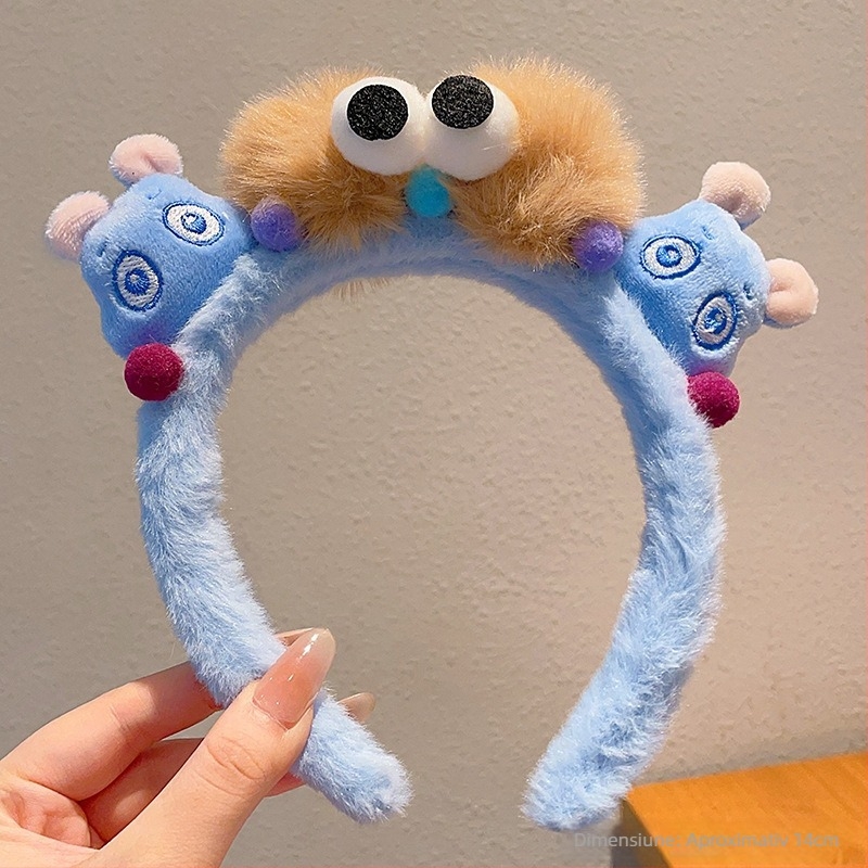 Bandă pentru păr din pluș – handmade, ochi mari, stil amuzant, accesorii pentru păr unisex