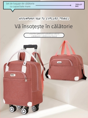 Geantă de voiaj cu mâner telescopic, 36-55L, material Oxford, impermeabilă și pliabilă, unisex, geantă de călătorie casual