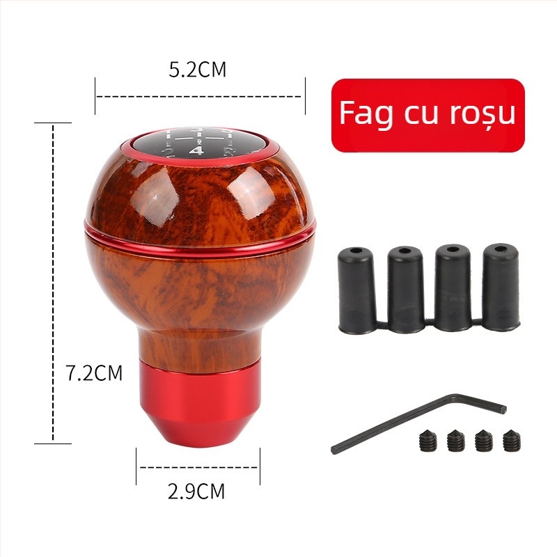 Mâner schimbător cu design în nuanțe de lemn, sferă rotundă, pentru transmisie manuală (Model: Wood grain ball gear head; Brand: Powerful manufacturer; OEM: Original factory)