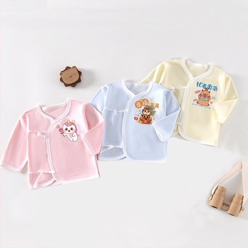 Top bebeluș din bumbac cu șnur, 100% bumbac, material moale, fără glugă, fără guler