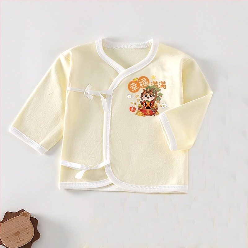 Top bebeluș din bumbac cu șnur, 100% bumbac, material moale, fără glugă, fără guler