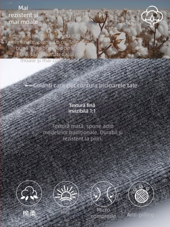 Colanți din bumbac cu fleece, talie înaltă, croială strânsă, textură rib, grosime medie