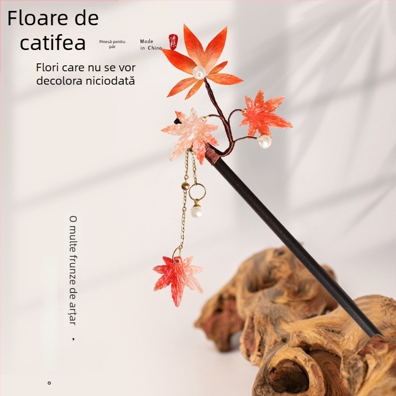 Clip de păr cu floare din velur — Set DIY de materiale, stil antic, aliaj, ambalat individual, primăvara 2025