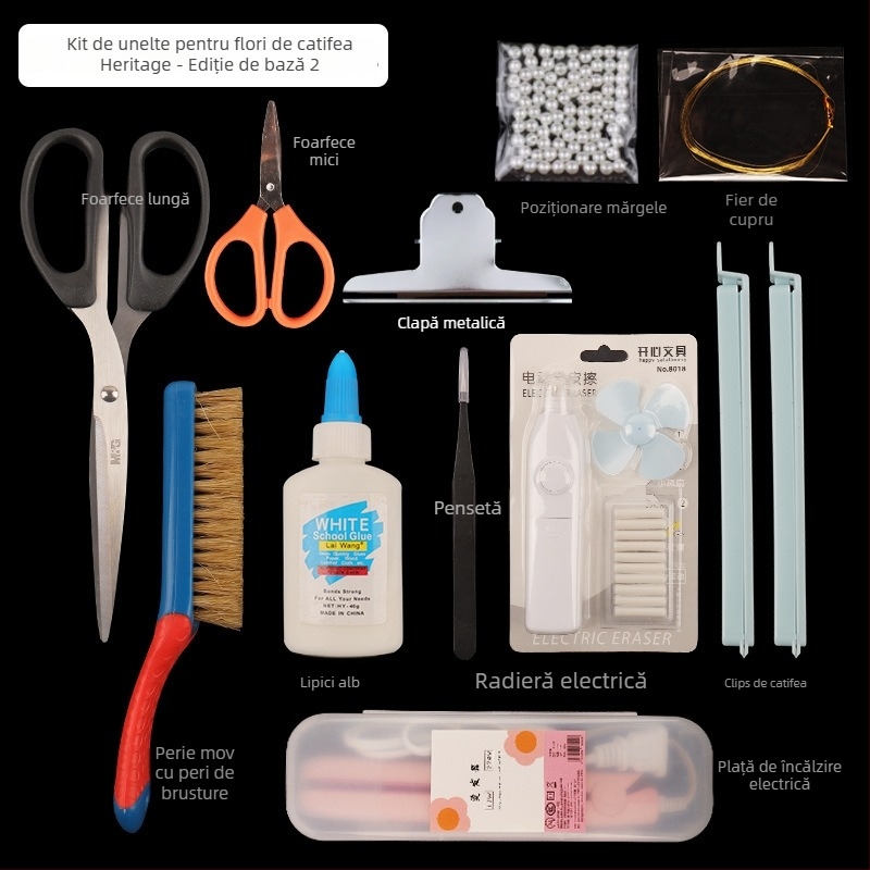 Clip de păr cu floare din velur — Set DIY de materiale, stil antic, aliaj, ambalat individual, primăvara 2025