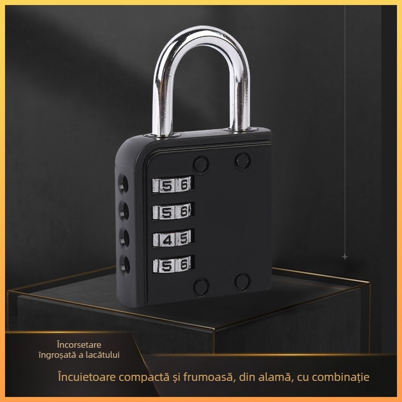 Lacăt cu cifru și cablu metalic, placare aurie, stil modern minimalist – potrivit pentru dulapuri de dormitor, genți de voiaj și genți pentru laptop (variante)