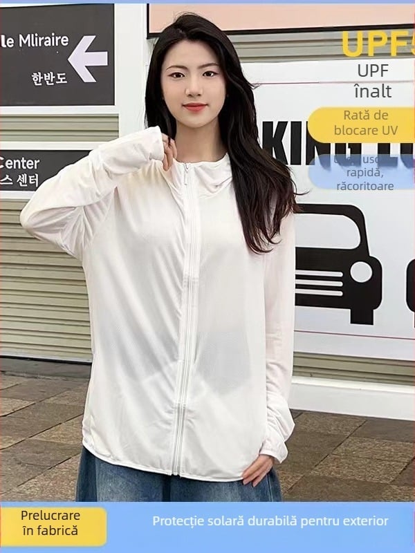 Geacă de vânt pentru exterior, cu glugă, detașabilă, protecție UV UPF50+, respirabilă și uscare rapidă