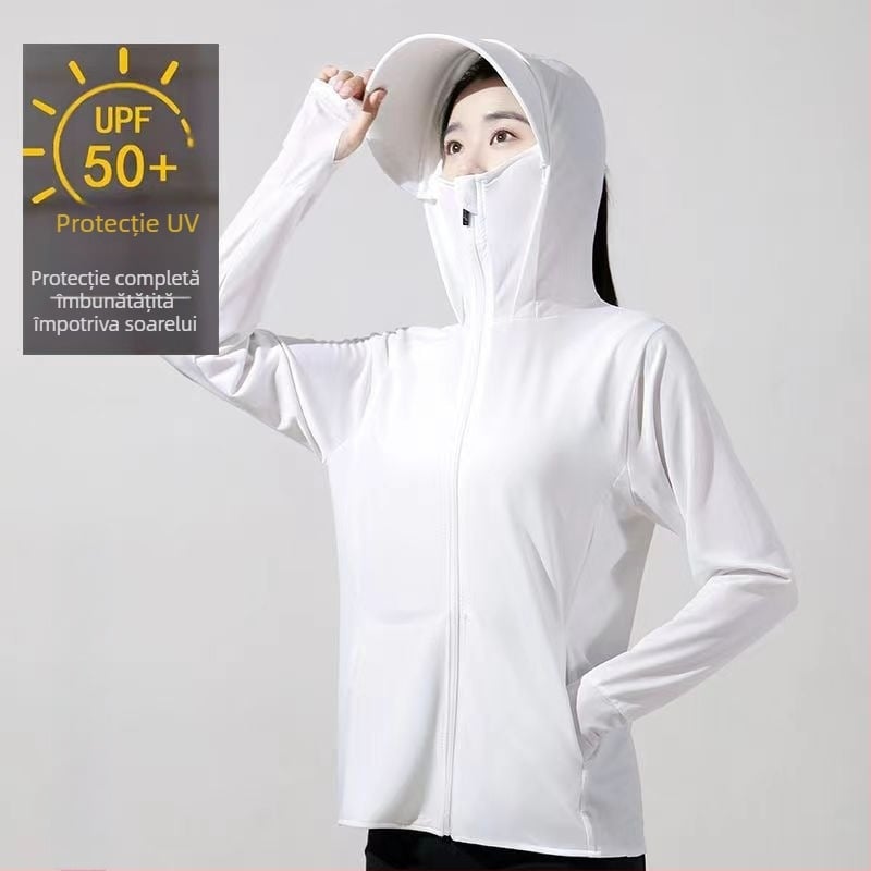 Geacă de vânt pentru exterior, cu glugă, detașabilă, protecție UV UPF50+, respirabilă și uscare rapidă