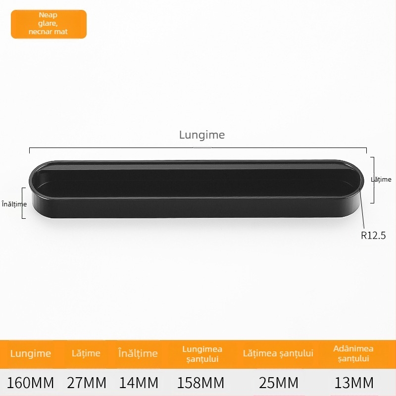 Mâner încastrat invizibil pentru ușile de dulap — aliaj de aluminiu, finisaj pulverizat, stil modern minimalist