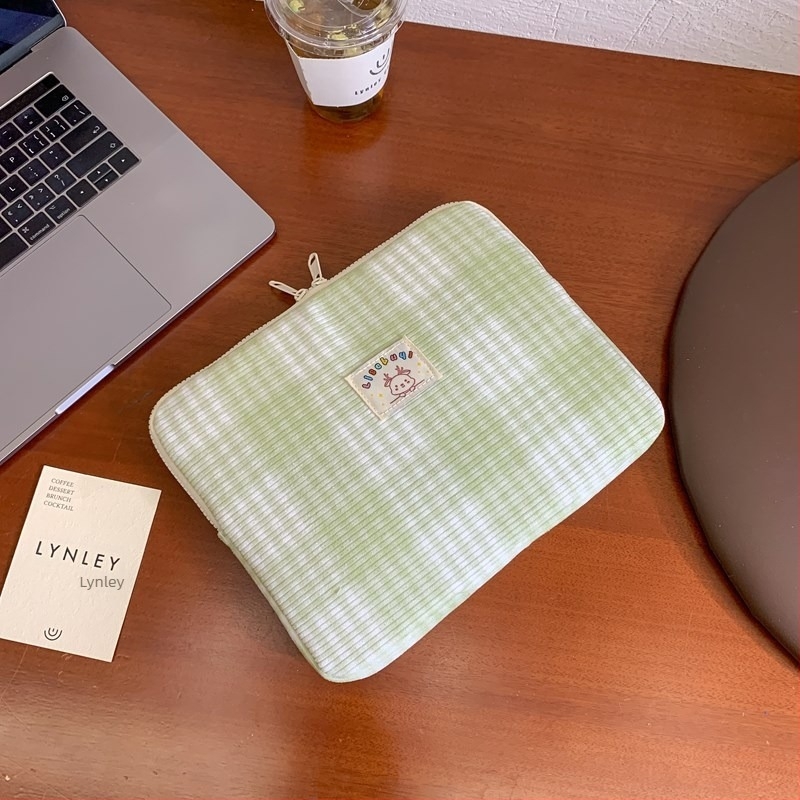 Geantă pentru tabletă din poliester rezistent la uzură, model în dungi, căptușeală din poliester