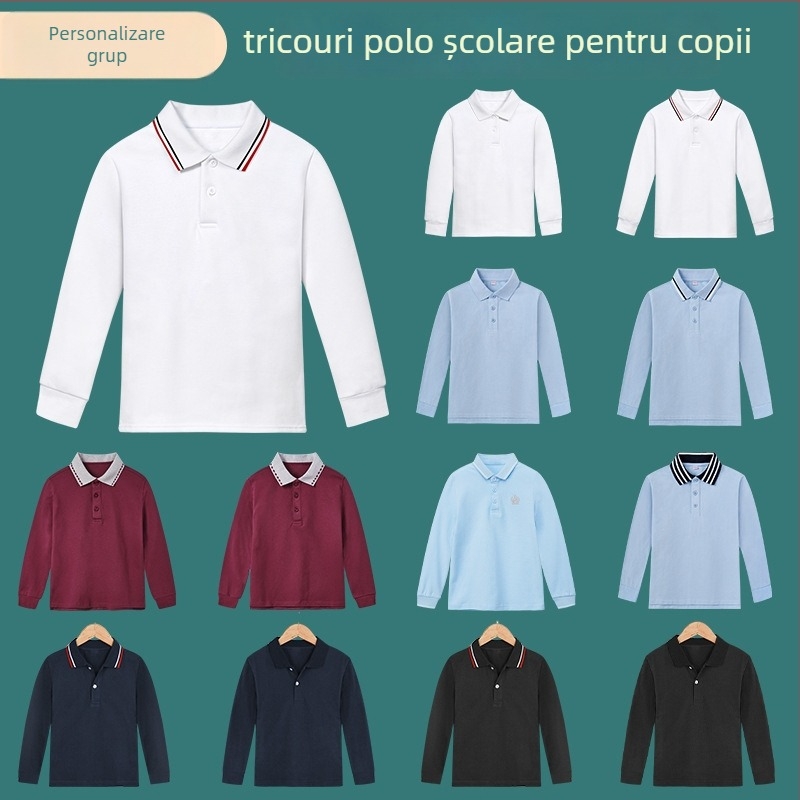 Tricou polo pentru copii, Bumbac 95% / Spandex 5%, Primăvară–Toamnă, Croială lejeră, Vârsta 3–8 ani