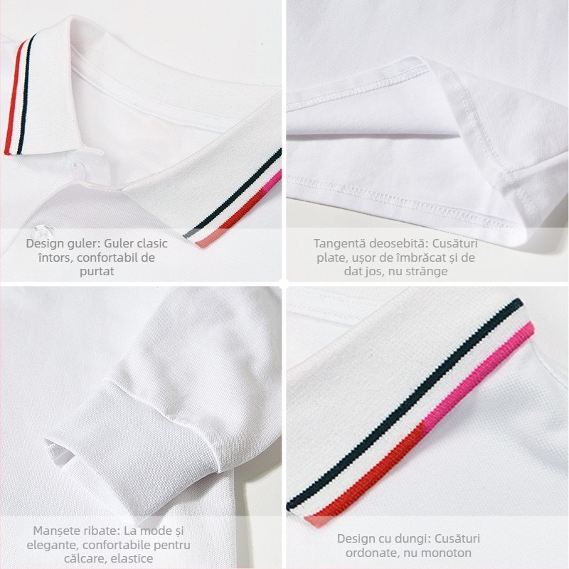 Tricou polo pentru copii, Bumbac 95% / Spandex 5%, Primăvară–Toamnă, Croială lejeră, Vârsta 3–8 ani