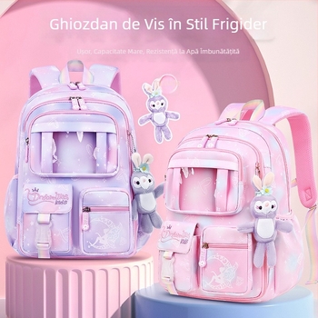 Ghiozdan pentru școală pentru fete din Oxford — respirabil, ultra-ușor, reduce sarcina, model gradient, bretele curbate