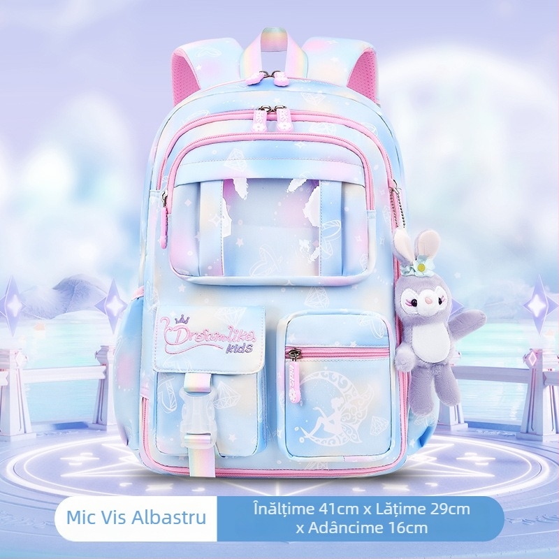 Ghiozdan pentru școală pentru fete din Oxford — respirabil, ultra-ușor, reduce sarcina, model gradient, bretele curbate