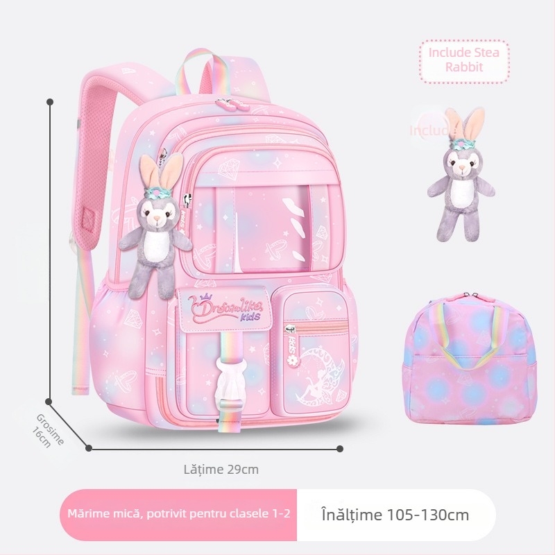 Ghiozdan pentru școală pentru fete din Oxford — respirabil, ultra-ușor, reduce sarcina, model gradient, bretele curbate