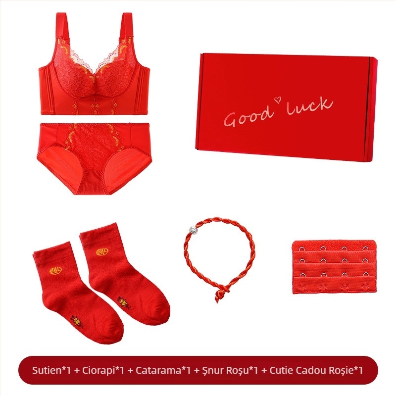 Set de sutiene cu dantelă brodată, cupă 3/4, fără arcuri metalice, cupă modelată cu partea superioară subțire și partea inferioară mai groasă, material principal nylon, căptușeală spandex, închidere la spate cu patru rânduri de cârlige