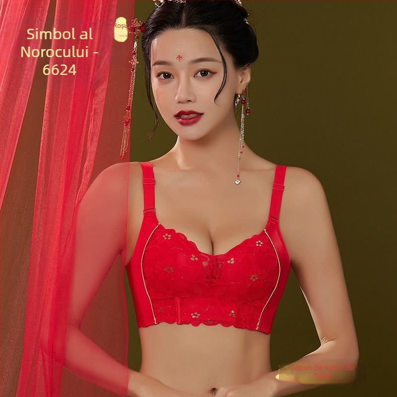 Set de sutiene cu dantelă brodată, cupă 3/4, fără arcuri metalice, cupă modelată cu partea superioară subțire și partea inferioară mai groasă, material principal nylon, căptușeală spandex, închidere la spate cu patru rânduri de cârlige