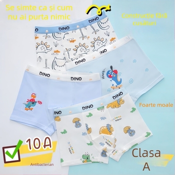 Guoyoubi boxeri din bumbac pentru copii, fără cusături în zona inghinală, antibacteriali 10a, respirabili, pentru copii 3–8 ani (100–140 cm), Iarnă 2024