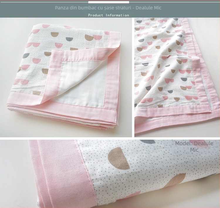 Prosop de înfășat pentru bebeluși — șase straturi de muselină din bumbac 100% — toate sezoanele, pentru nou-născuți