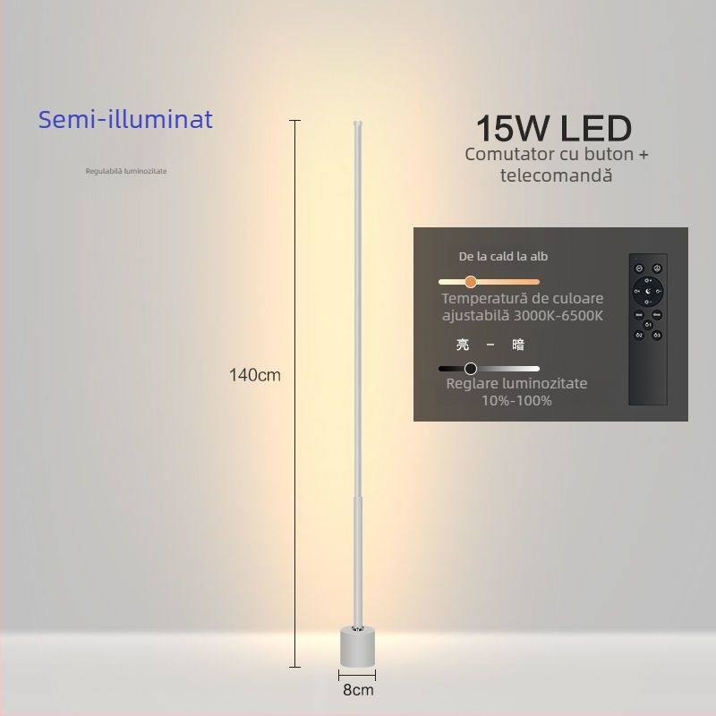 Lampa de podea – LED, 15–20W, sub 36V, abajur din fier, corp din PVC, stil nordic simplu