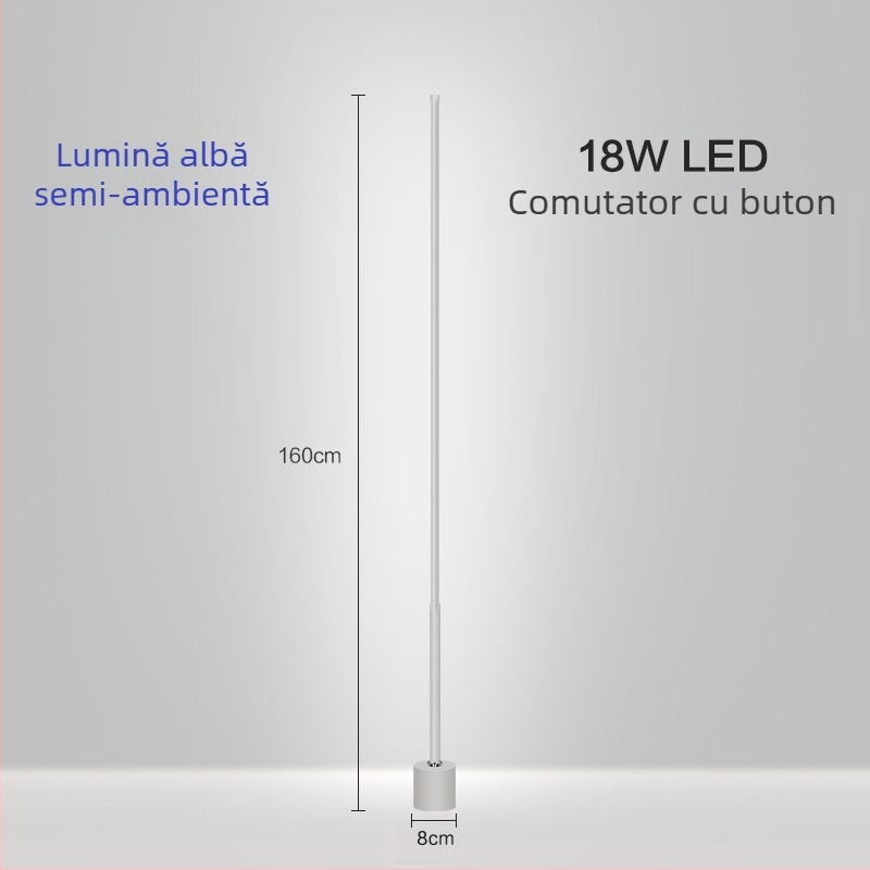 Lampa de podea – LED, 15–20W, sub 36V, abajur din fier, corp din PVC, stil nordic simplu
