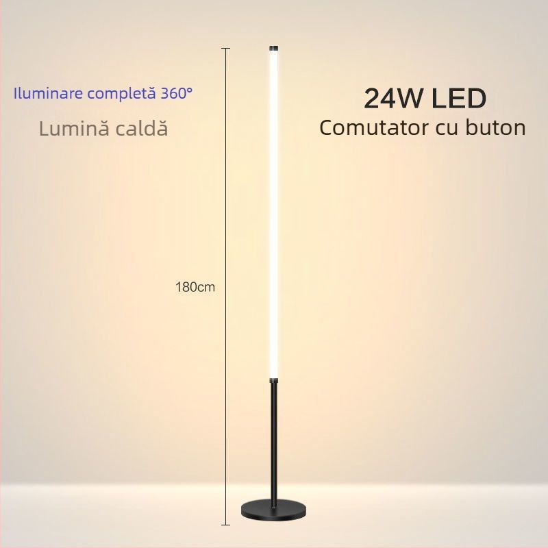 Lampa de podea – LED, 15–20W, sub 36V, abajur din fier, corp din PVC, stil nordic simplu