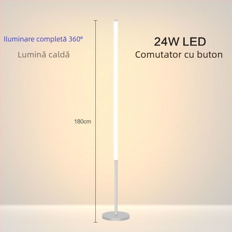 Lampa de podea – LED, 15–20W, sub 36V, abajur din fier, corp din PVC, stil nordic simplu