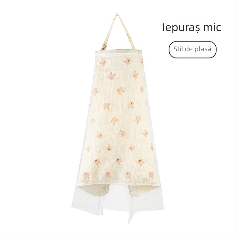 Acoperământ de alăptat din bumbac, cu dantelă și șnur, stil casual, fără mâneci, pentru toate anotimpurile