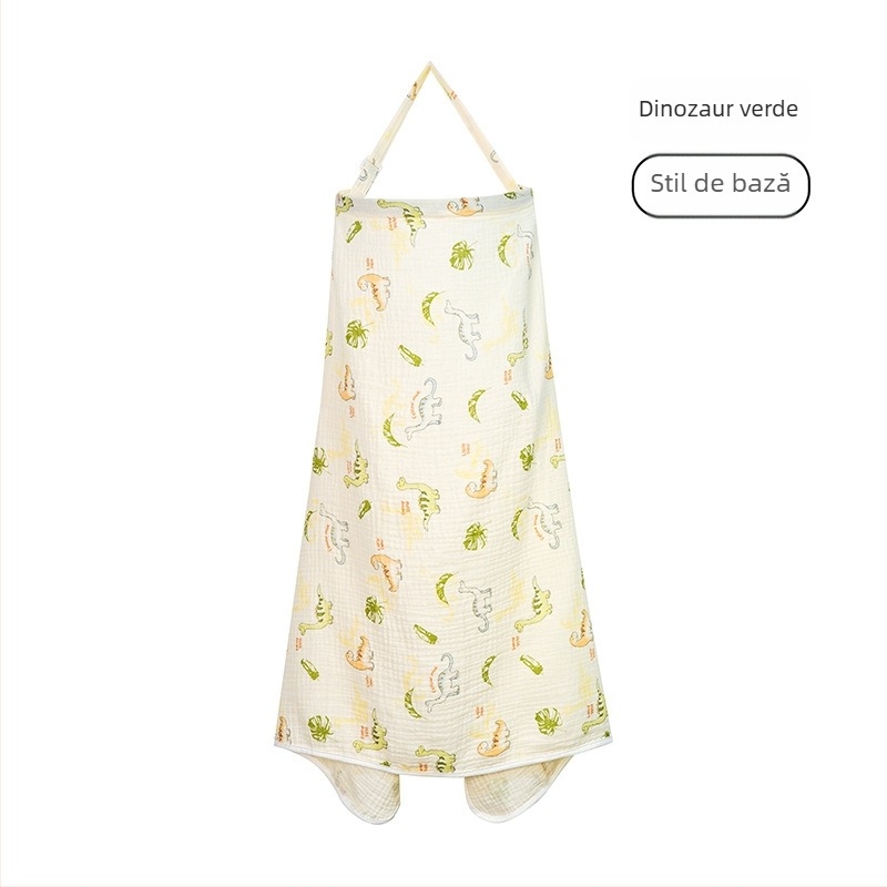 Acoperământ de alăptat din bumbac, cu dantelă și șnur, stil casual, fără mâneci, pentru toate anotimpurile