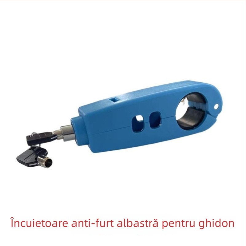Încuietoare pentru ghidon cu alarmă – model Classic; material aliaj de aluminiu / cupru; compatibil cu vehicule electrice, motociclete și tricicluri; greutate 0.2 kg
