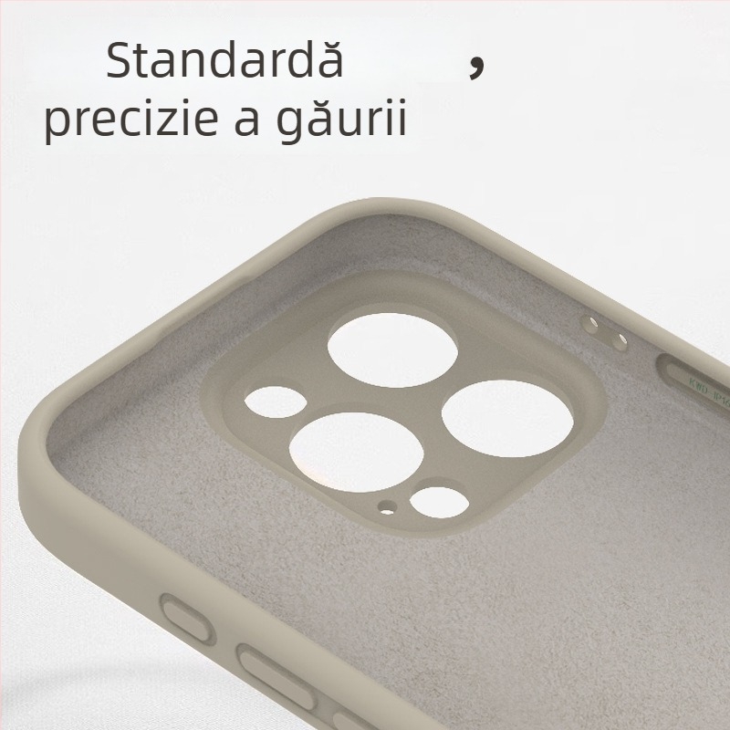 Carcasă din silicon lichid, culoare uni pentru seria iPhone 16, cu protecție completă a obiectivului și rezistență la căderi