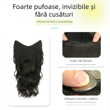 Perucă buclată dintr-o bucată cu volum invizibil, model FP-76/78/79, Jiancai, fibre rezistente la temperaturi înalte