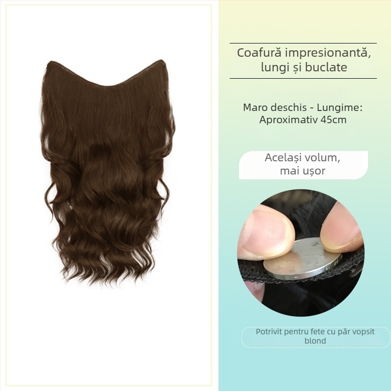 Perucă buclată dintr-o bucată cu volum invizibil, model FP-76/78/79, Jiancai, fibre rezistente la temperaturi înalte