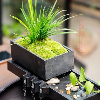 Ornament din piatră pentru acvariu — lucrat manual, suprafață glazurată și lustruită, stil chinezesc nou