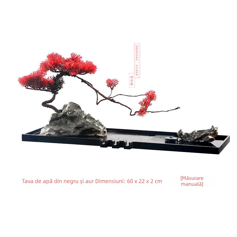 Ornament din piatră pentru acvariu — lucrat manual, suprafață glazurată și lustruită, stil chinezesc nou