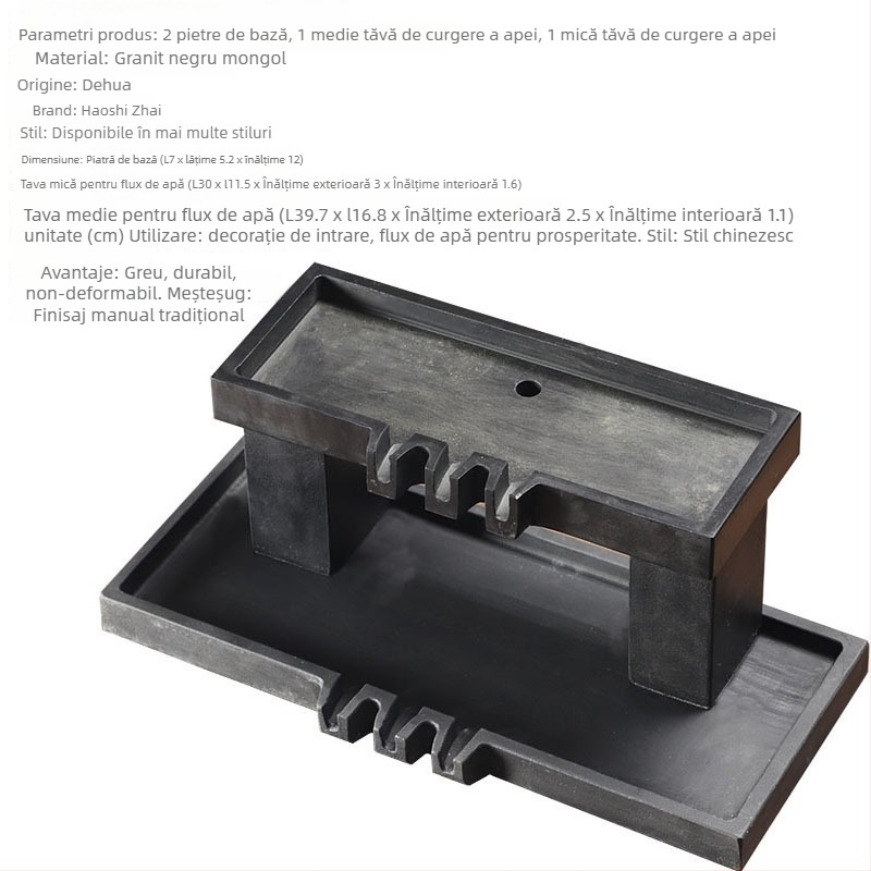 Ornament din piatră pentru acvariu — lucrat manual, suprafață glazurată și lustruită, stil chinezesc nou