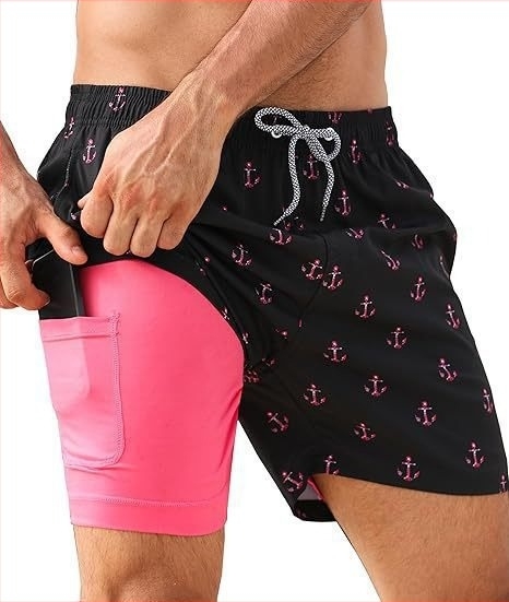 Șorturi pentru bărbați - Elasticitate în patru direcții, 100% poliester, croială lejeră, sport (vară)