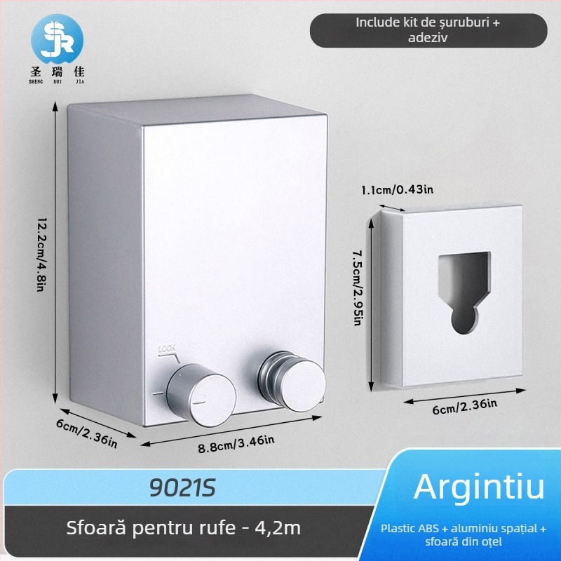 Linie retractabilă de uscat haine, fără găuri, montată pe perete, invizibilă, pentru interior/balcon – ABS + aliaj de aluminiu + sârmă de oțel