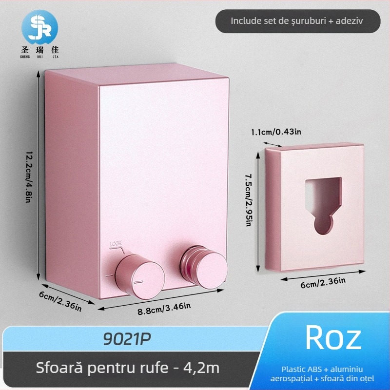 Linie retractabilă de uscat haine, fără găuri, montată pe perete, invizibilă, pentru interior/balcon – ABS + aliaj de aluminiu + sârmă de oțel