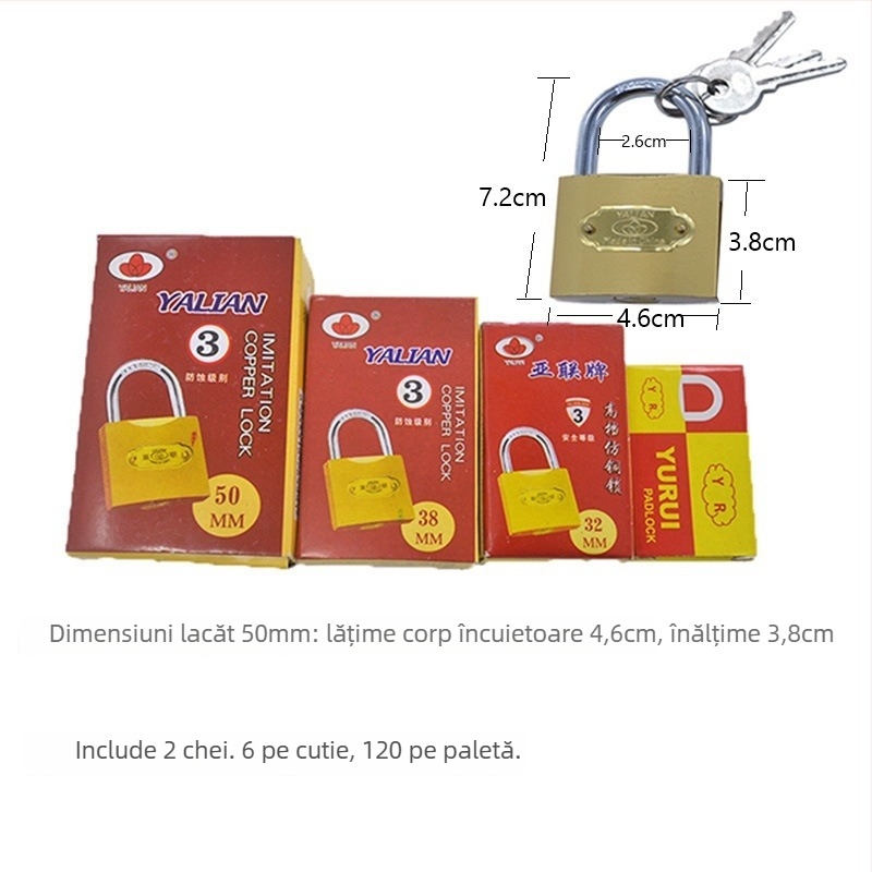 Lacăt pentru uz casnic UW3929, oțel aliaj, stil modern minimalist, brand MS