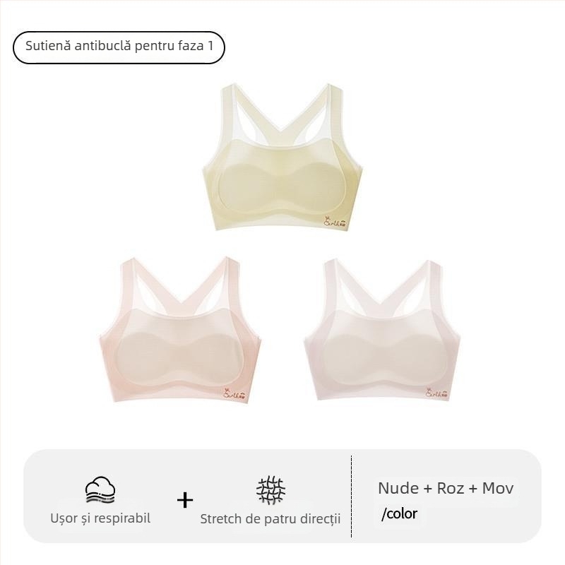Sutien sport pentru fete în perioada de dezvoltare – Primul stadiu, pentru copii peste 8 ani, peste 140 cm înălțime, toate sezoanele, nailon și fibră acrilică
